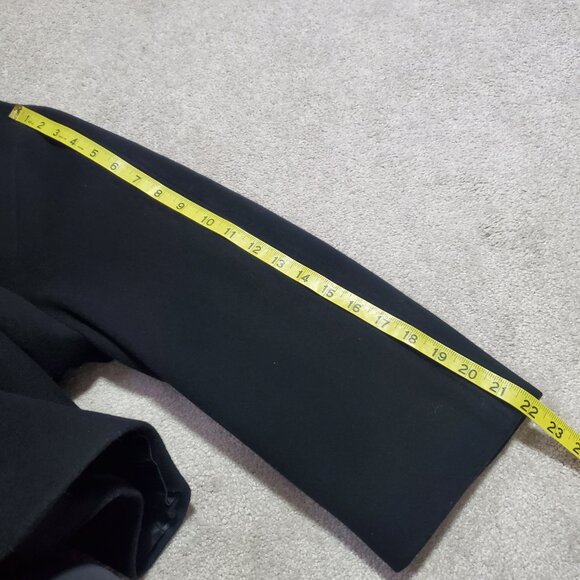 DIESSE Vintage Cashmere Wool Blend Duster Pea Coat Trench Jacket Black Womens XL - Picture 16 of 16